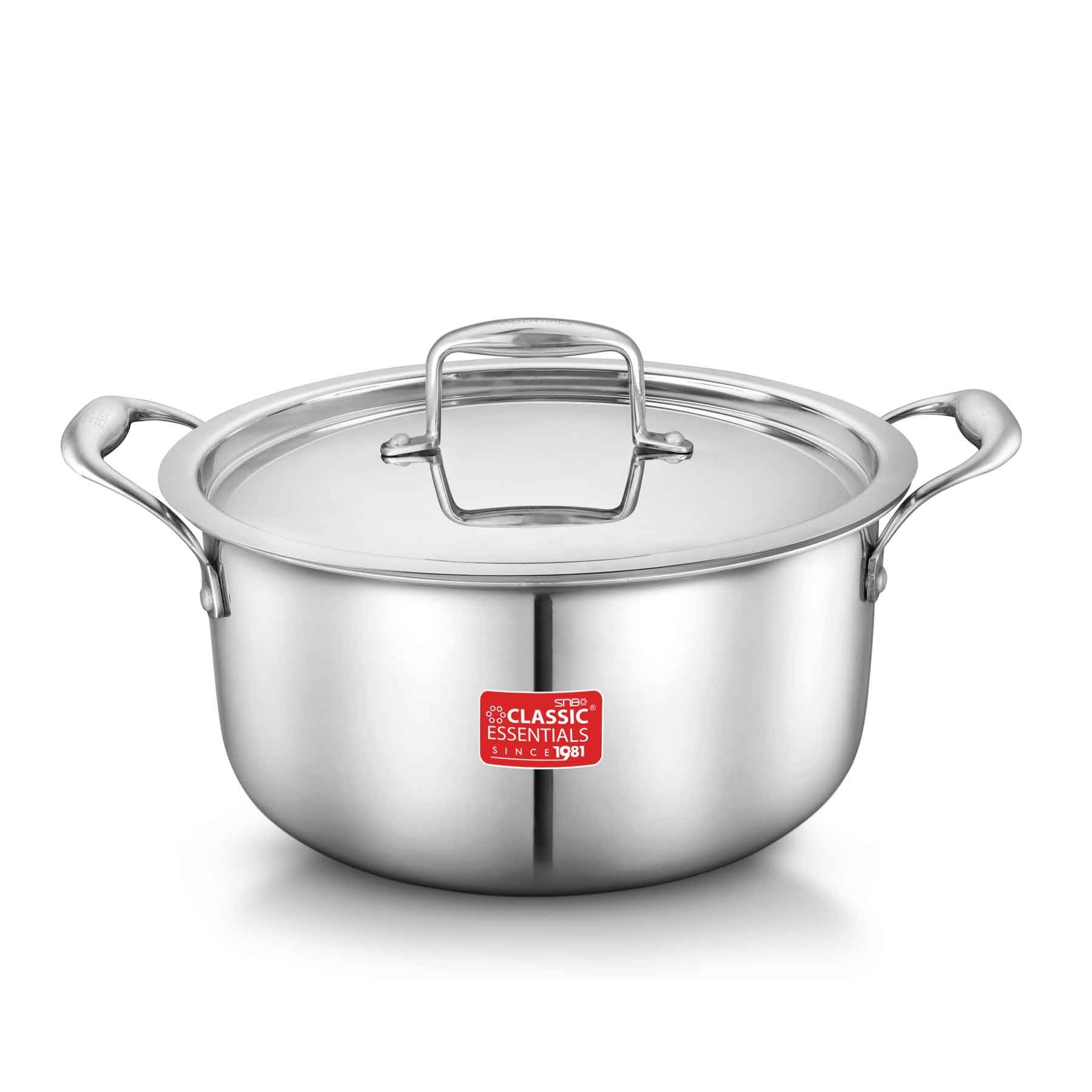 Classic Essentials Triply Stainless Steel Cook & Serve Induction Casserole with Lid 2L