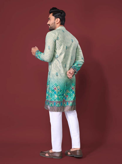Anaita Light Green Multi Colour Kurta