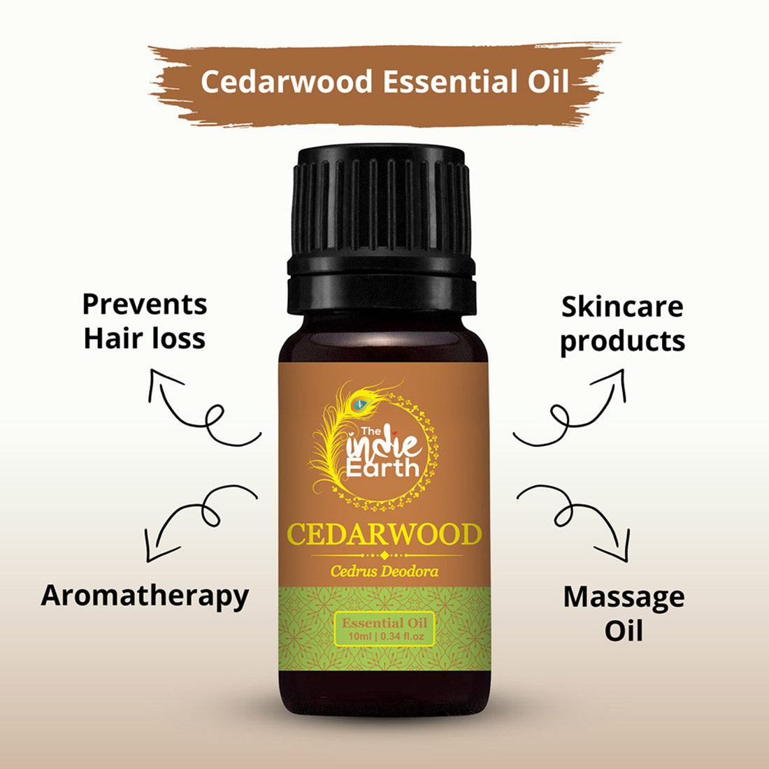 The Indie Earth Cedarwood Essential Oil - 10 ml