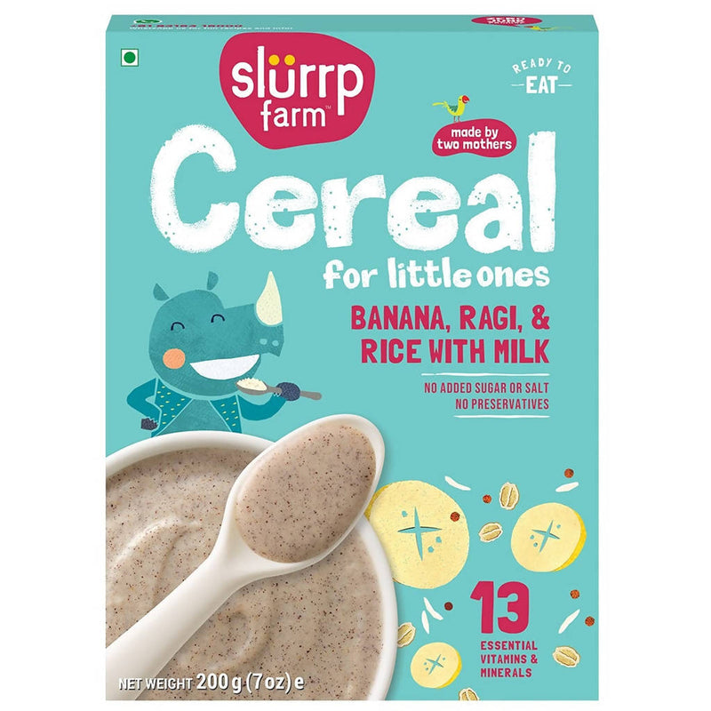 Slurrp Farm Banana & Ragi & Rice With Milk Cereal For Little Ones - 200 gm
