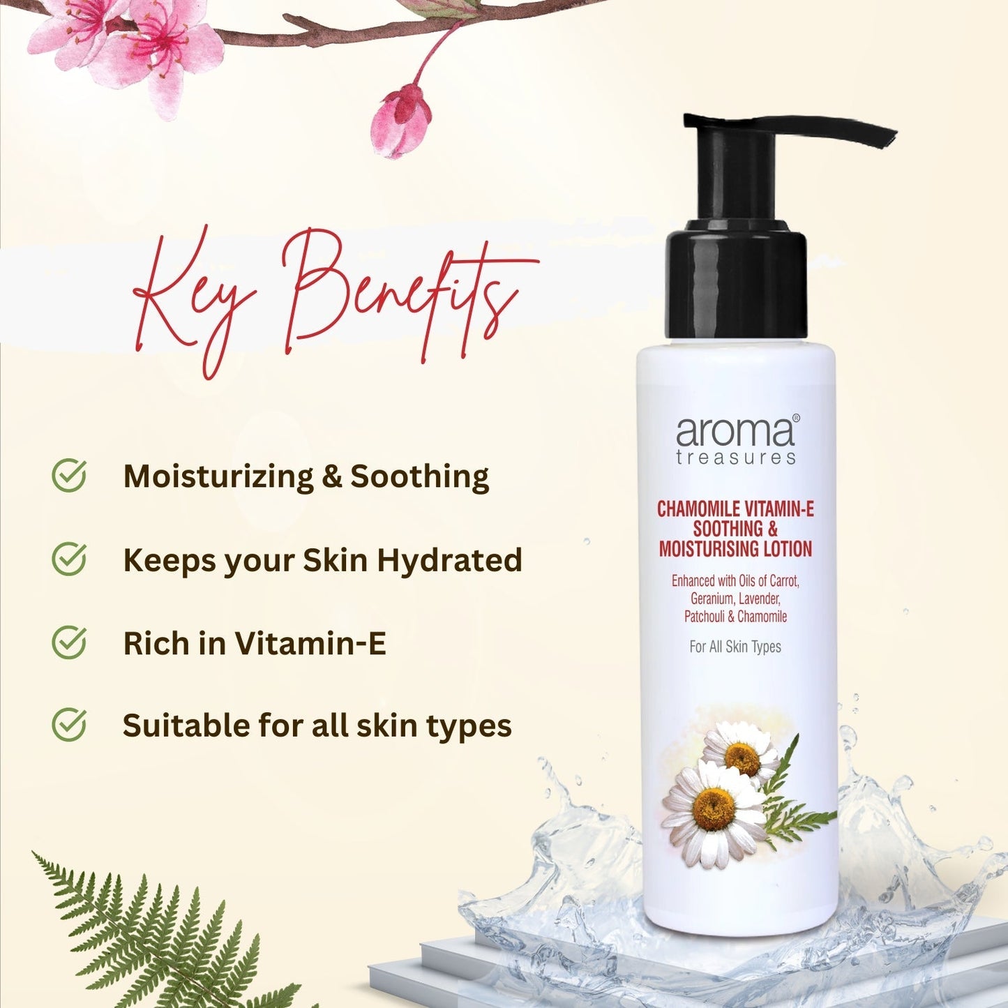 Aroma Treasures Chamomile Vitamin-E Soothing & Moisturizing Lotion - 100 ml