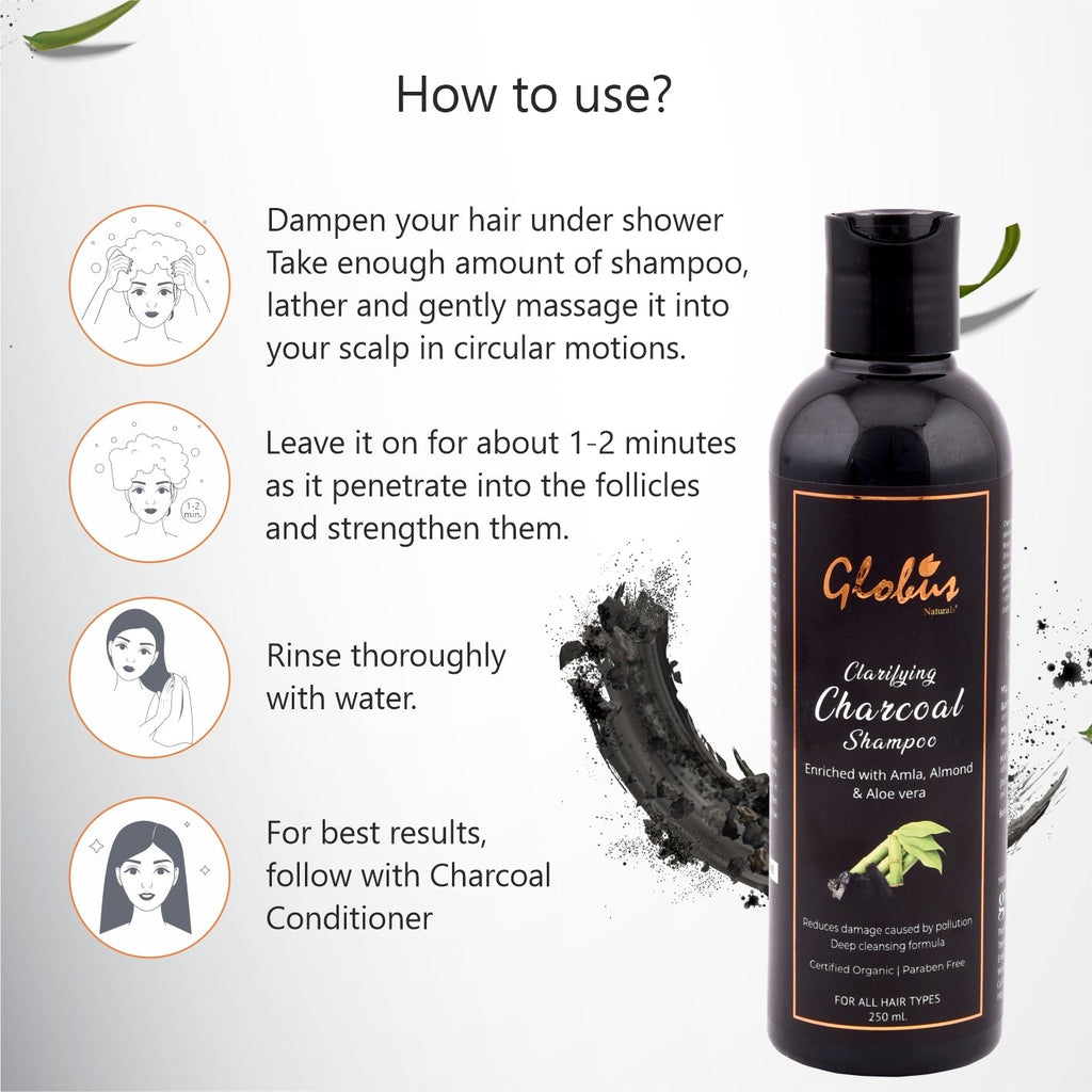 Globus Naturals Clarifying Charcoal Shampoo - 250 ml