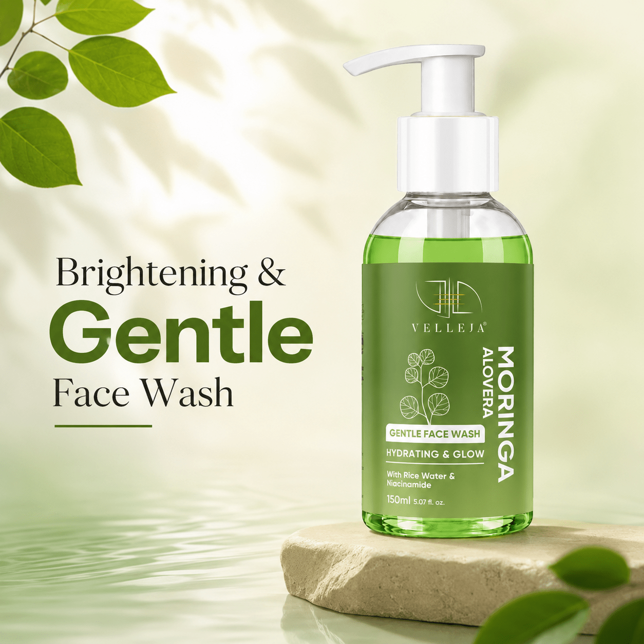 Velleja Moringa Aloevera Face Wash| Skin Brightening & Hydrating Ayurvedic Gentle Face Wash