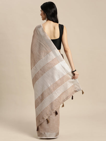 Anaita Chiku Linen Saree With Blouse