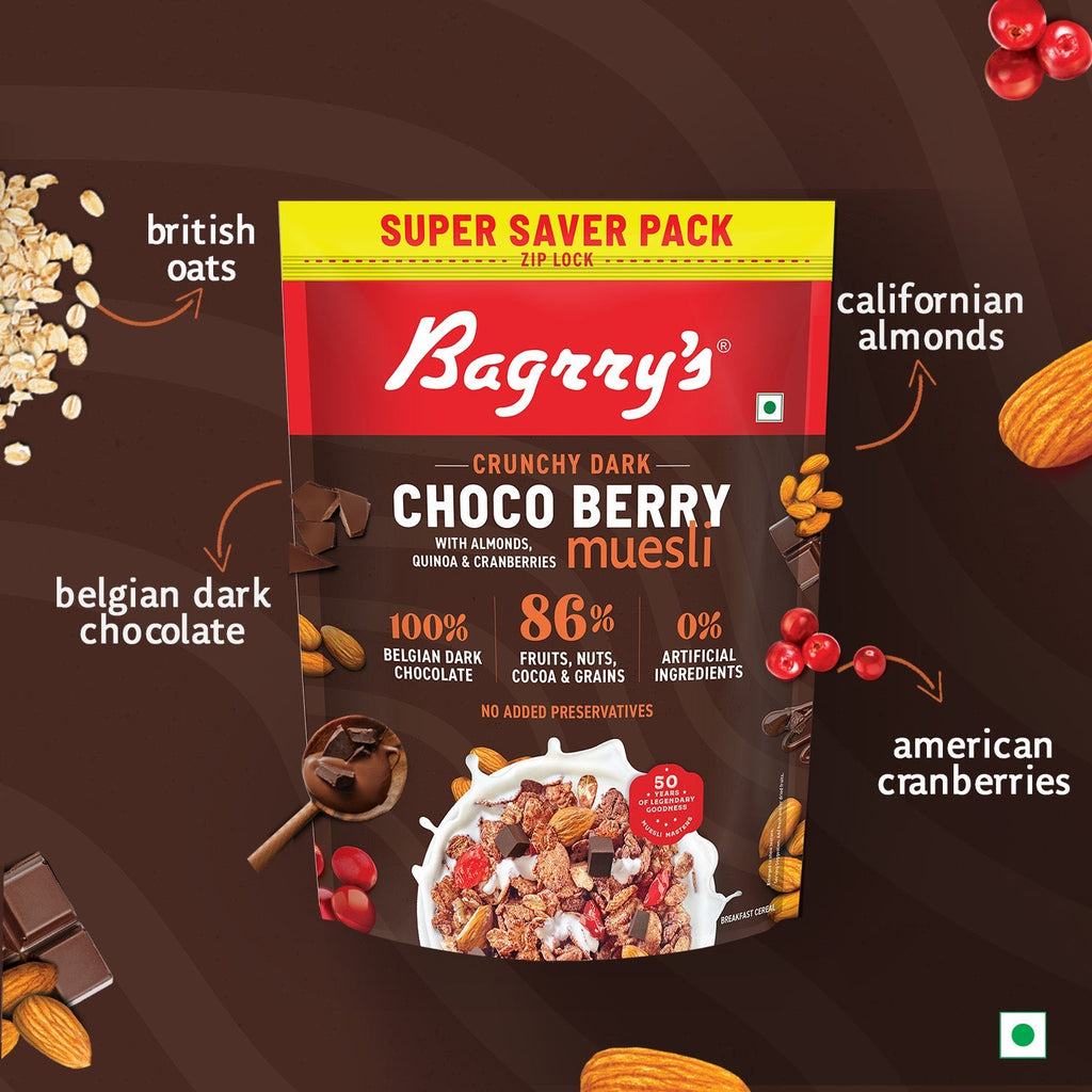 Bagrry's  Crunchy Dark Choco Berry Muesli