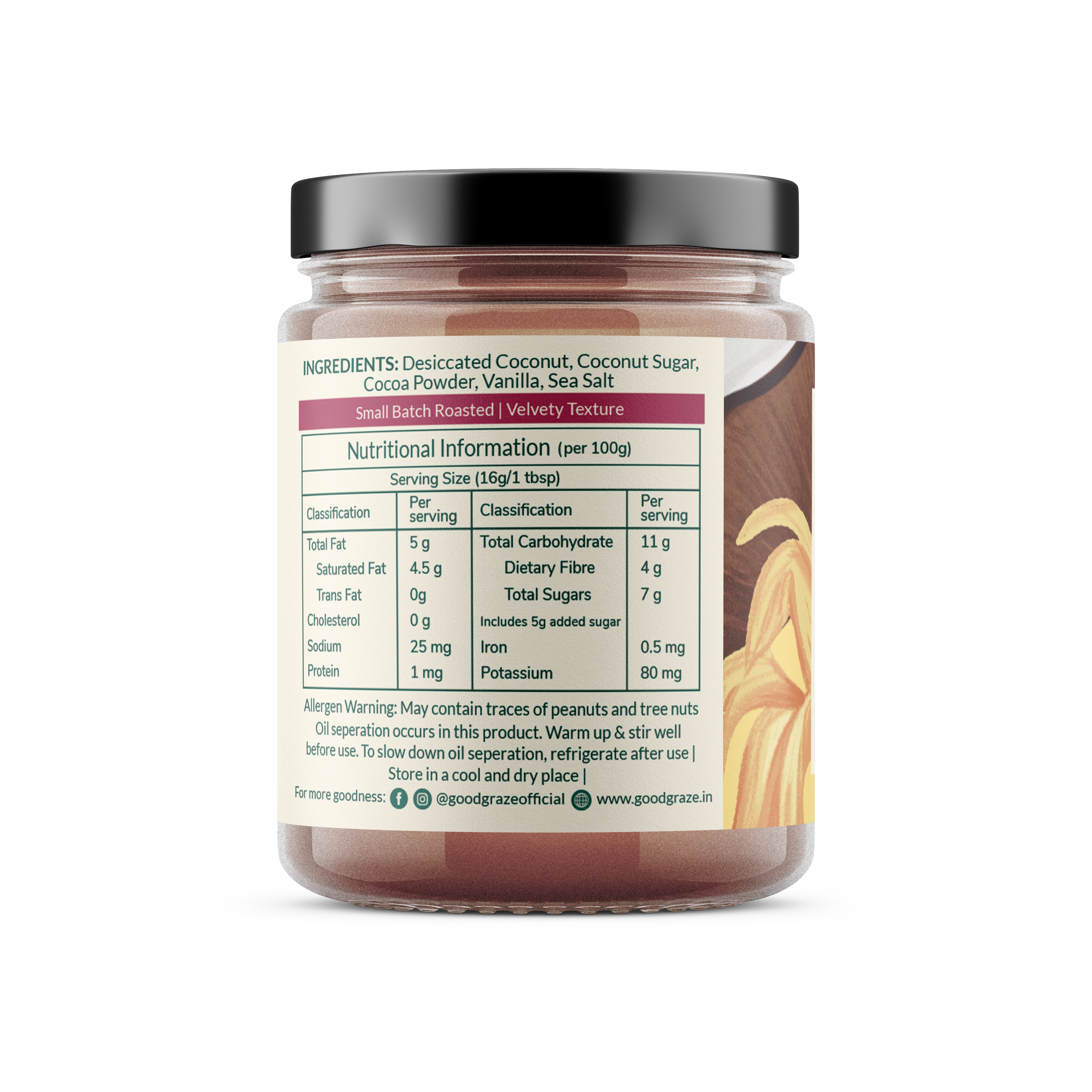 Good Graze Chocolate Coconut Butter - 180gms