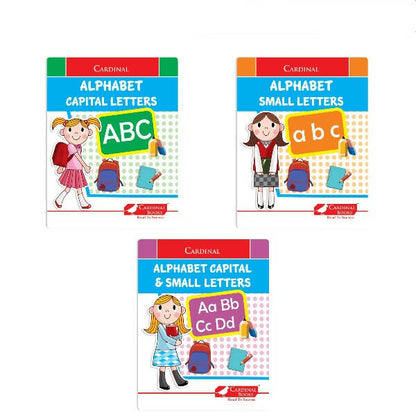 Cardinal Alphabet Letter Writing Book (Set of 3)|Alphabet Capital & Small Letter writing & Practice Book| Kindergarten Book for Kids Ages 3-6 Years