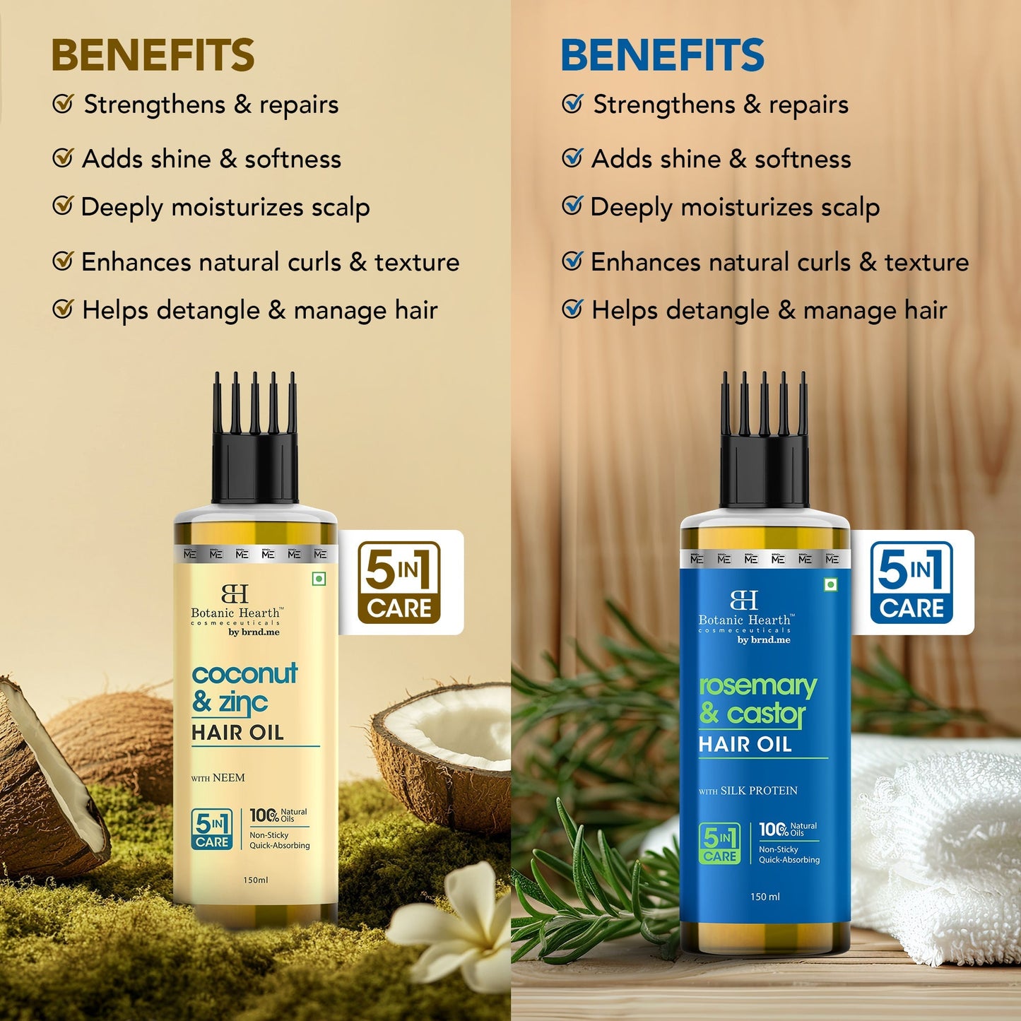 Botanic Hearth Coconut Zinc & Rosemary Castor - Hair Oil