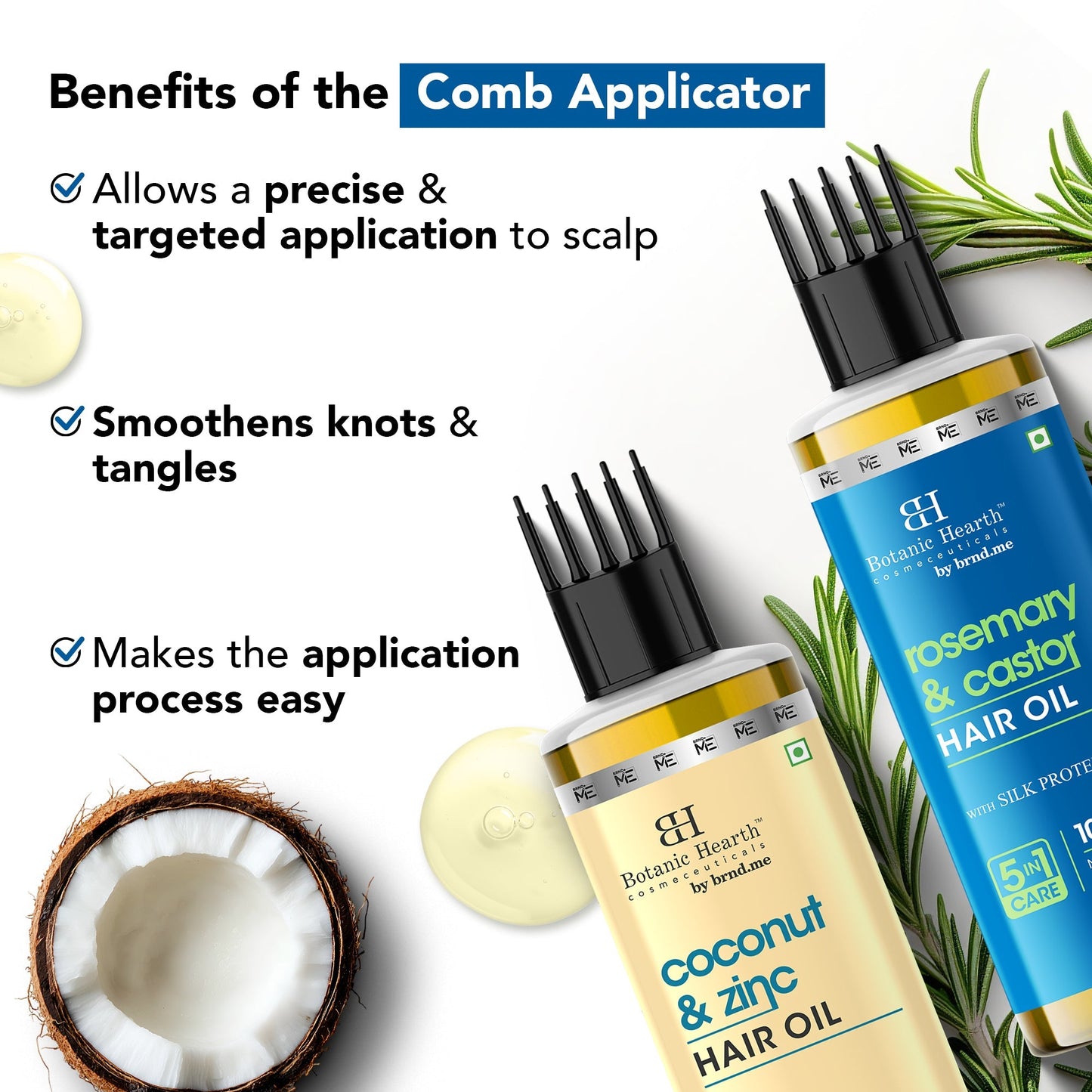 Botanic Hearth Coconut Zinc & Rosemary Castor - Hair Oil