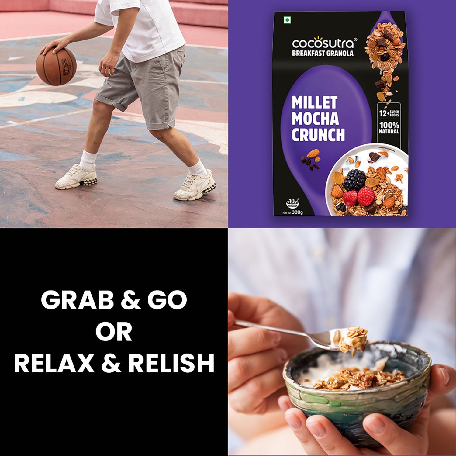 Cocosutra Millet Mocha Crunch Breakfast Granola - 300 gms