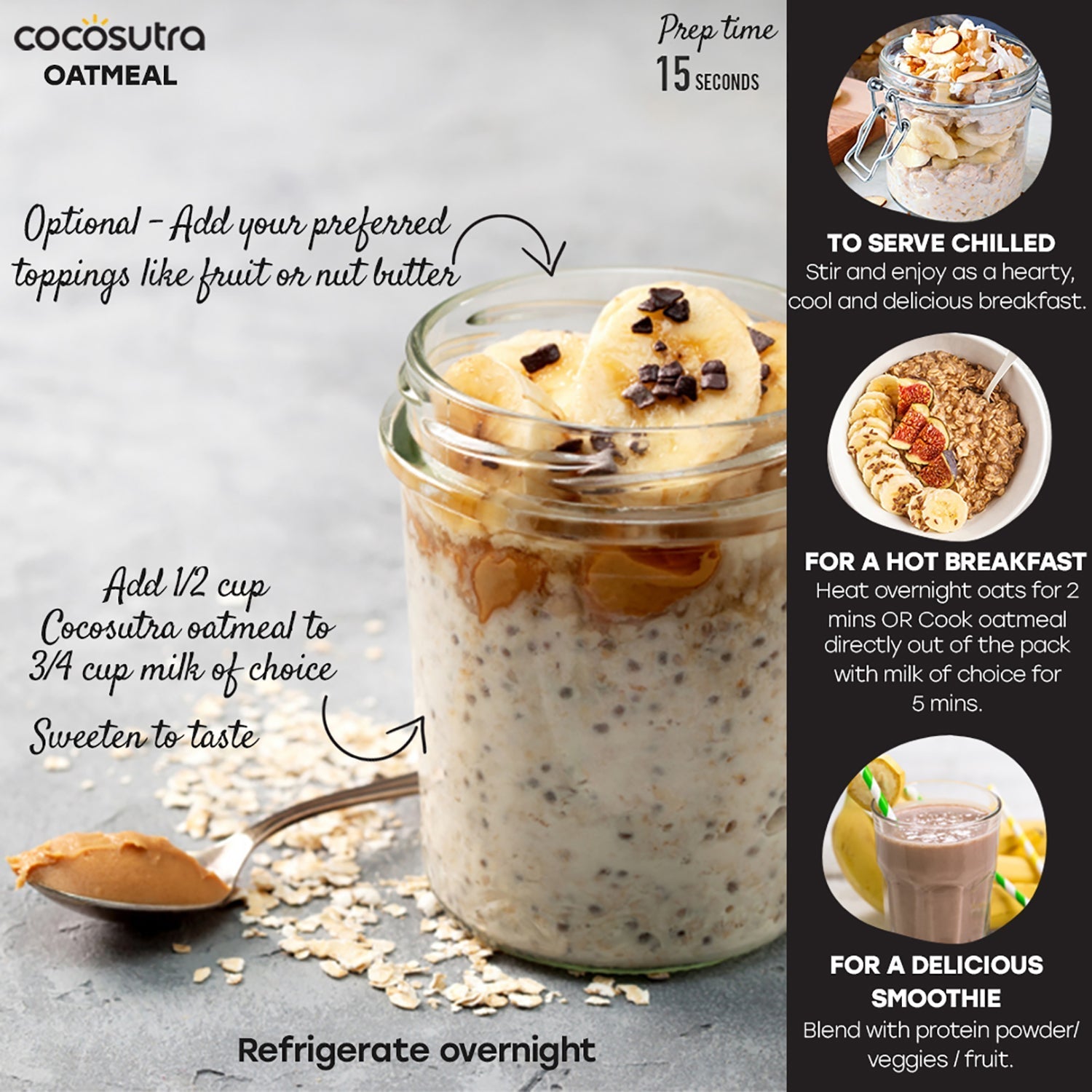 Cocosutra Oatmeal Combo Zero Sugar - 300 g Each