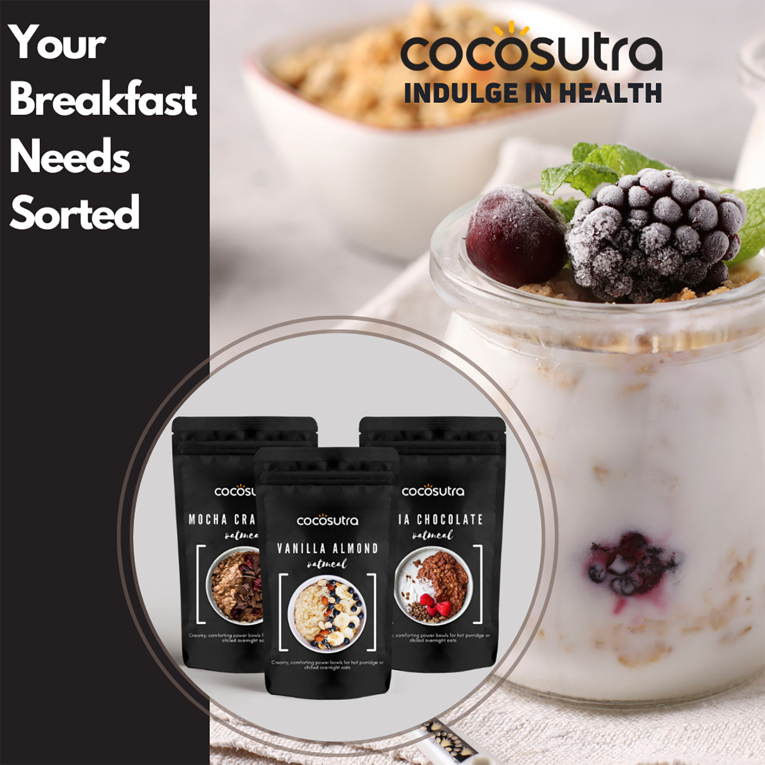 Cocosutra Mocha Cranberry Oatmeal - 300 gms