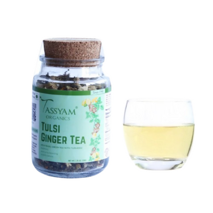 Tassyam Organics Tulsi Ginger Lemon Haldi Green Tea