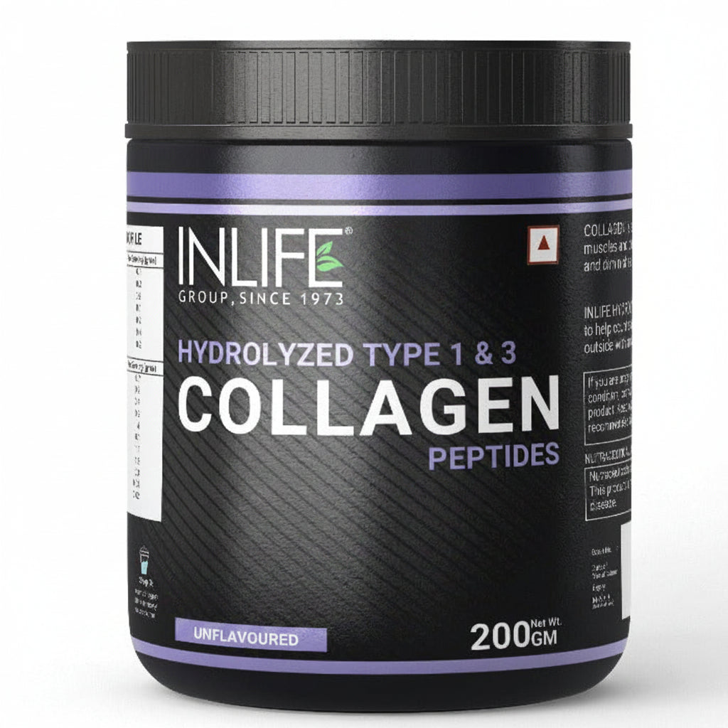 INLIFE Hydrolyzed Collagen Peptides & Clinically Proven Ingredient - 200 gms