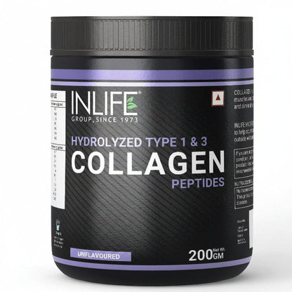 INLIFE Hydrolyzed Collagen Peptides & Clinically Proven Ingredient - 200 gms