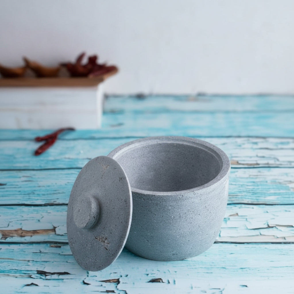 Zishta Combo Soapstone Kitchen Storage Containers Maakal Set of 2