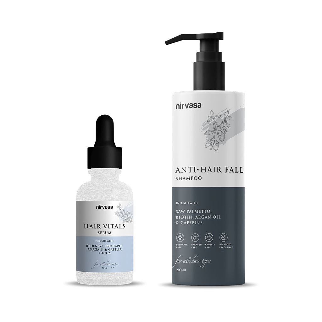 Nirvasa Anti Hairfall Shampoo and Hair Vitals Serum Combo