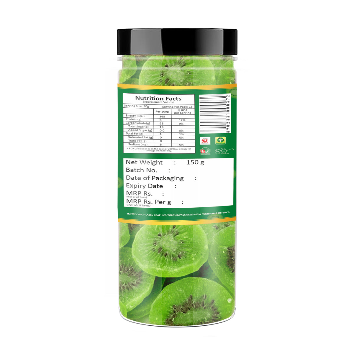 Yum Yum Dried Kiwi Jar