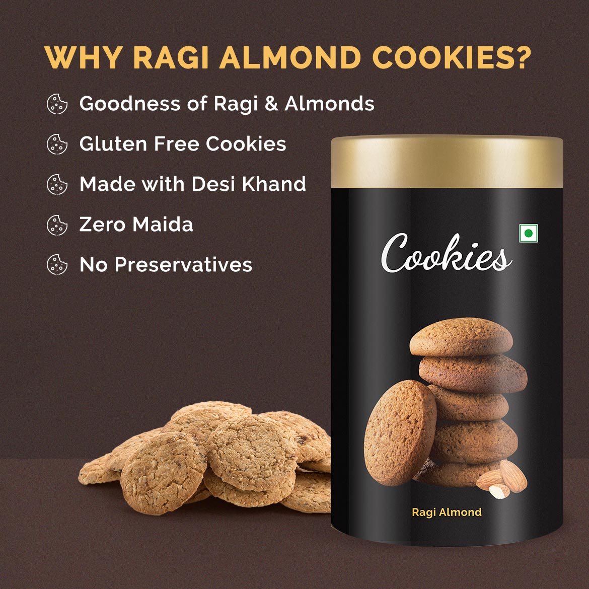 Auric Ashwagandha Cocoa with Ragi Almond Cookies Combo