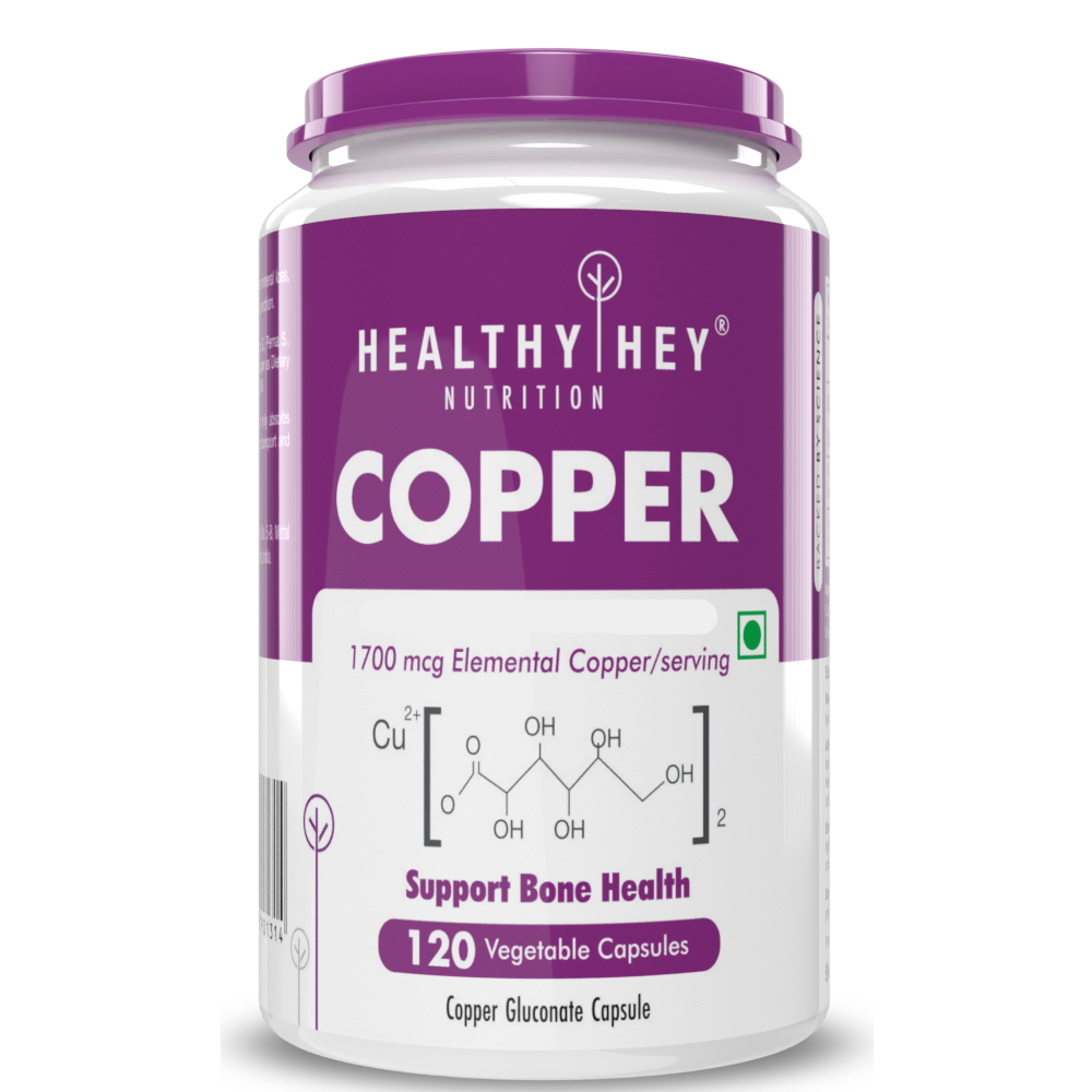 HealthyHey Copper Gluconate Veg Capsules - 120 Caps