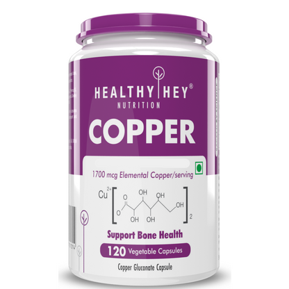 HealthyHey Copper Gluconate Veg Capsules - 120 Caps