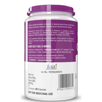 HealthyHey Copper Gluconate Veg Capsules - 120 Caps