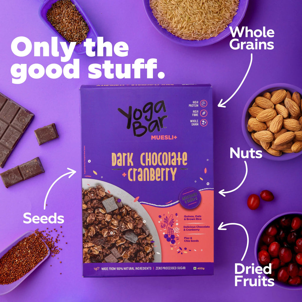Yogabar Dark Chocolate & Cranberry Muesli - 400 gms