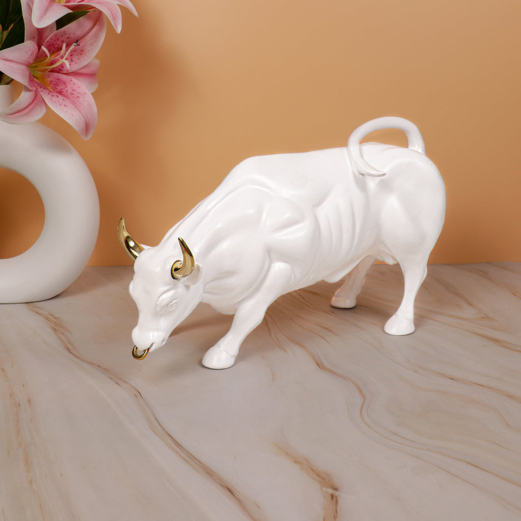 Artarium Abstract Art Charging Bull Figurine Idol
