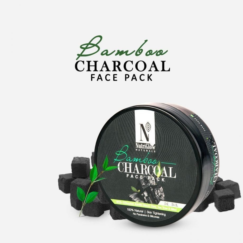 NutriGlow NATURAL'S Bamboo Charcoal Face Pack - 200 gms