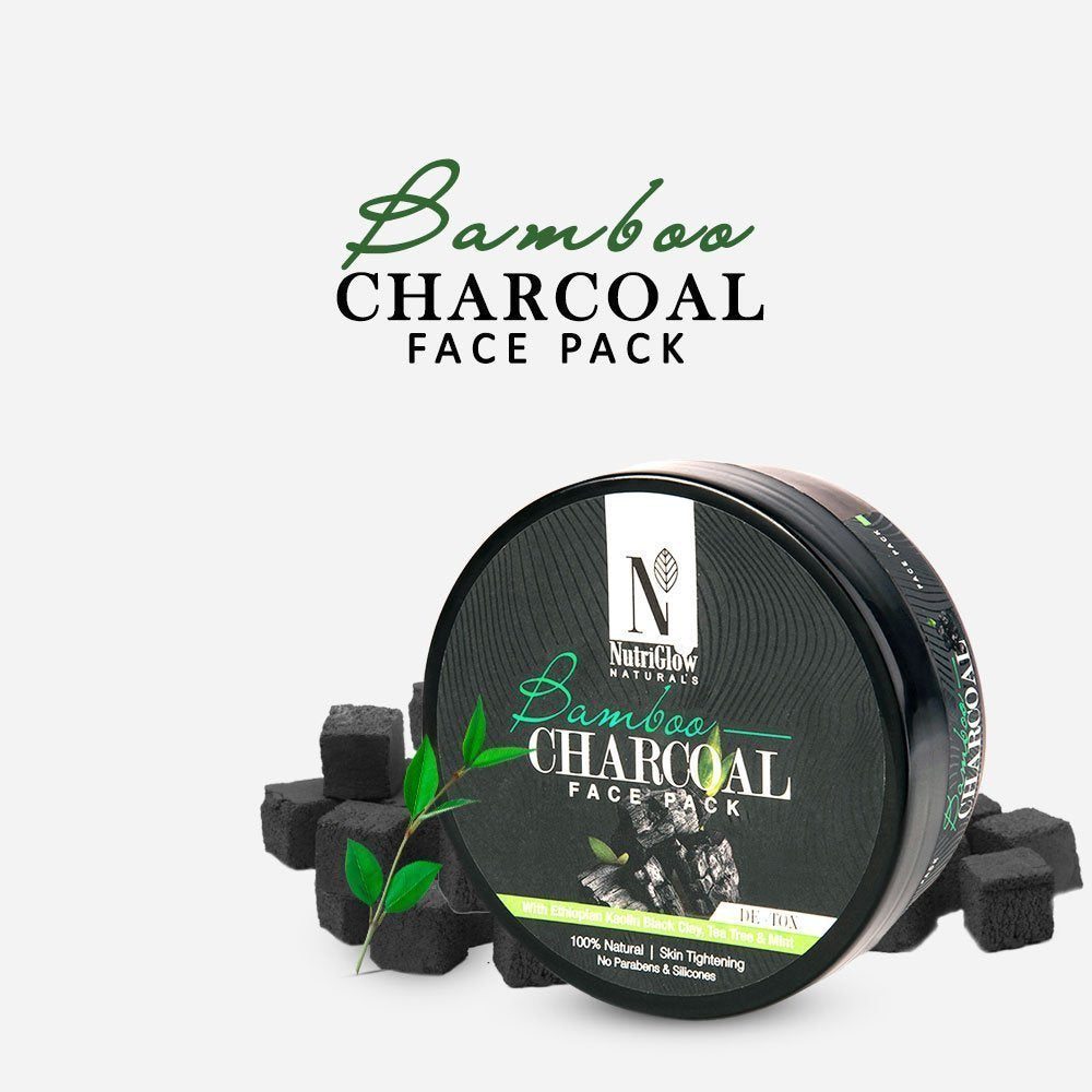 NutriGlow NATURAL'S Bamboo Charcoal Face Pack - 200 gms