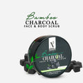 NutriGlow NATURAL'S Bamboo Charcoal Face & Body Scrub - 200 gms