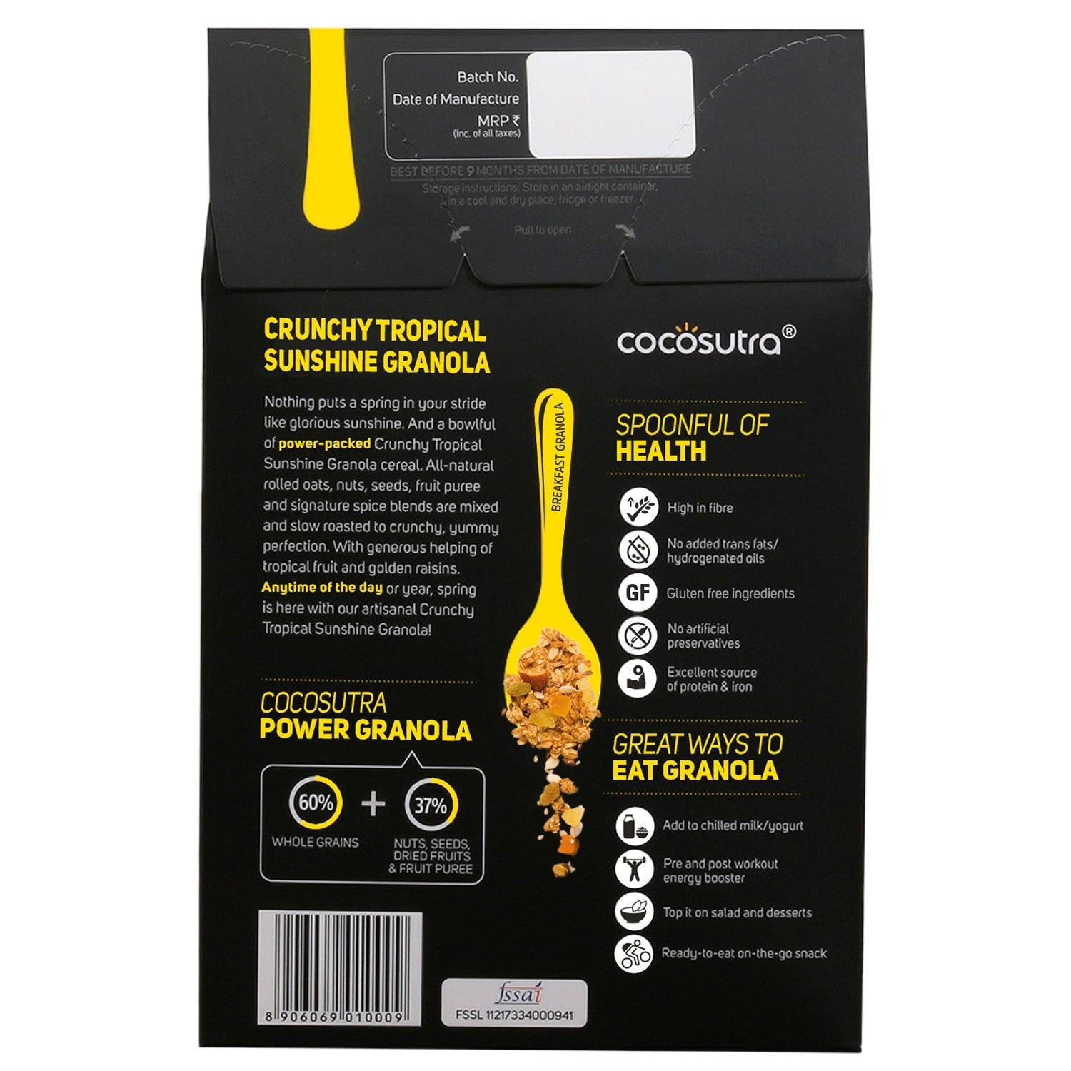 Cocosutra Crunchy Tropical Sunshine Breakfast Granola - 300 gms