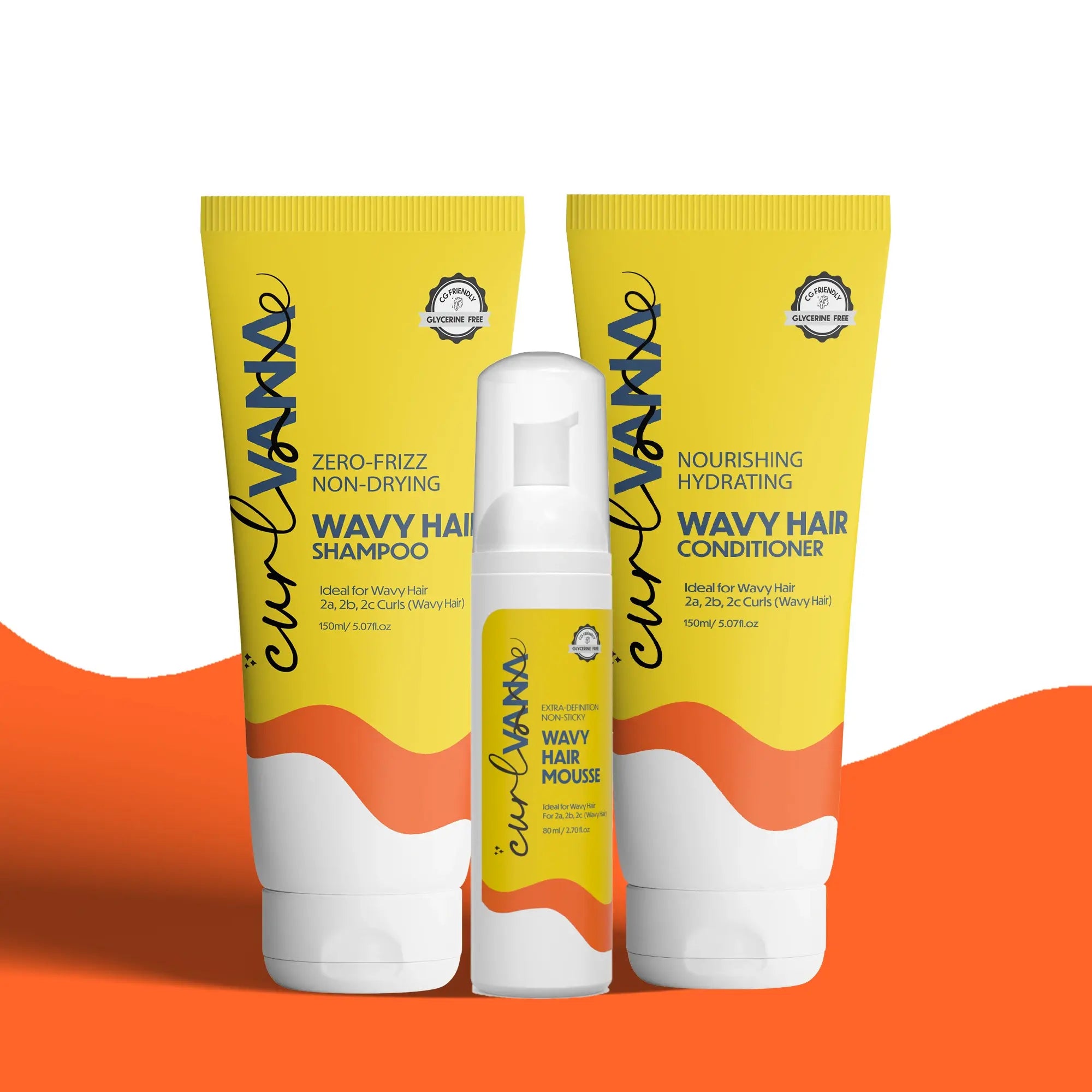 ThriveCo Curlvana Wavy Hair Care Range with Shampoo + Conditioner + & Mousse