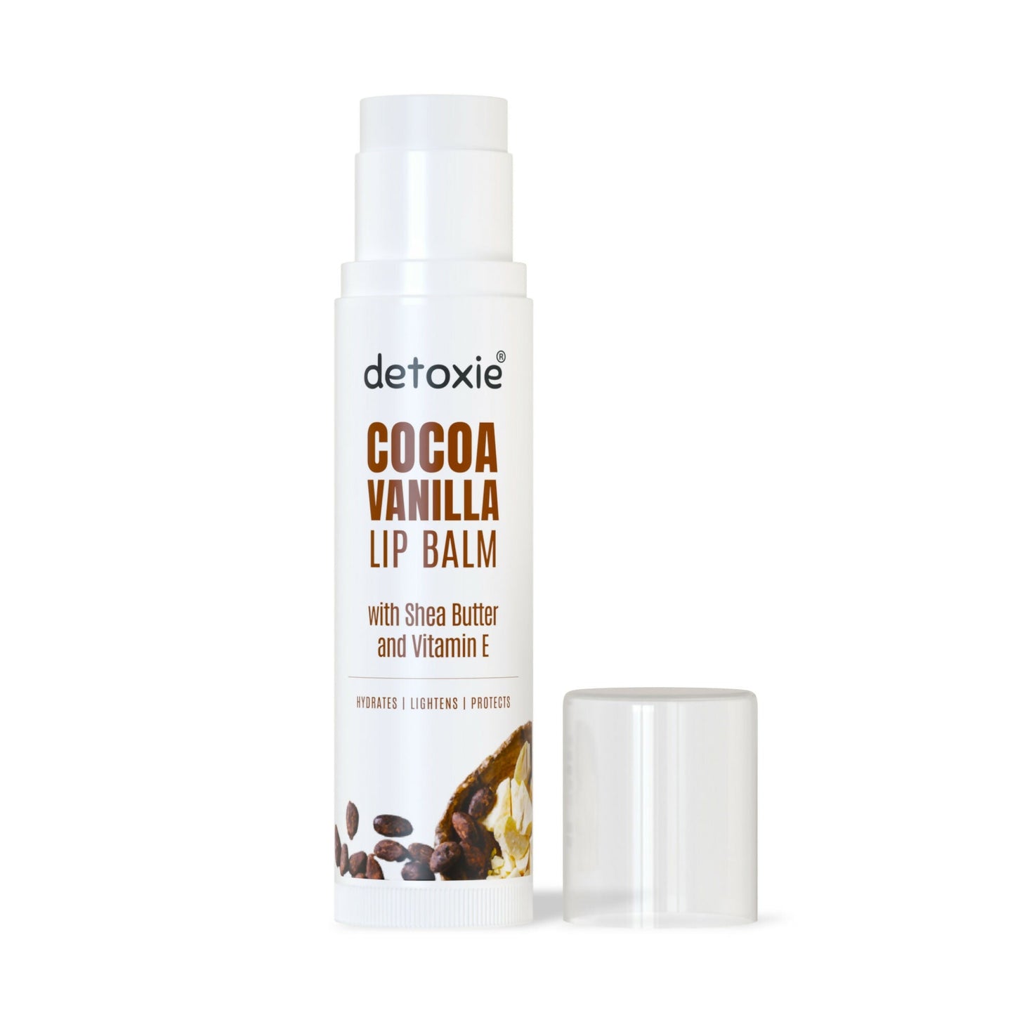 Detoxie Lip Balms Cocoa Vanilla With Vitamin E Shea Butter & Liquorice