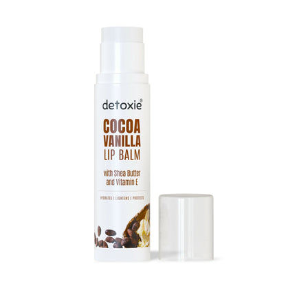 Detoxie Lip Balms Cocoa Vanilla With Vitamin E Shea Butter & Liquorice