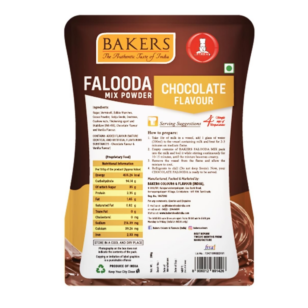 BAKERS Flavour Falooda Mix Powder Combo - Chocolate, Pista, Butter Scotch