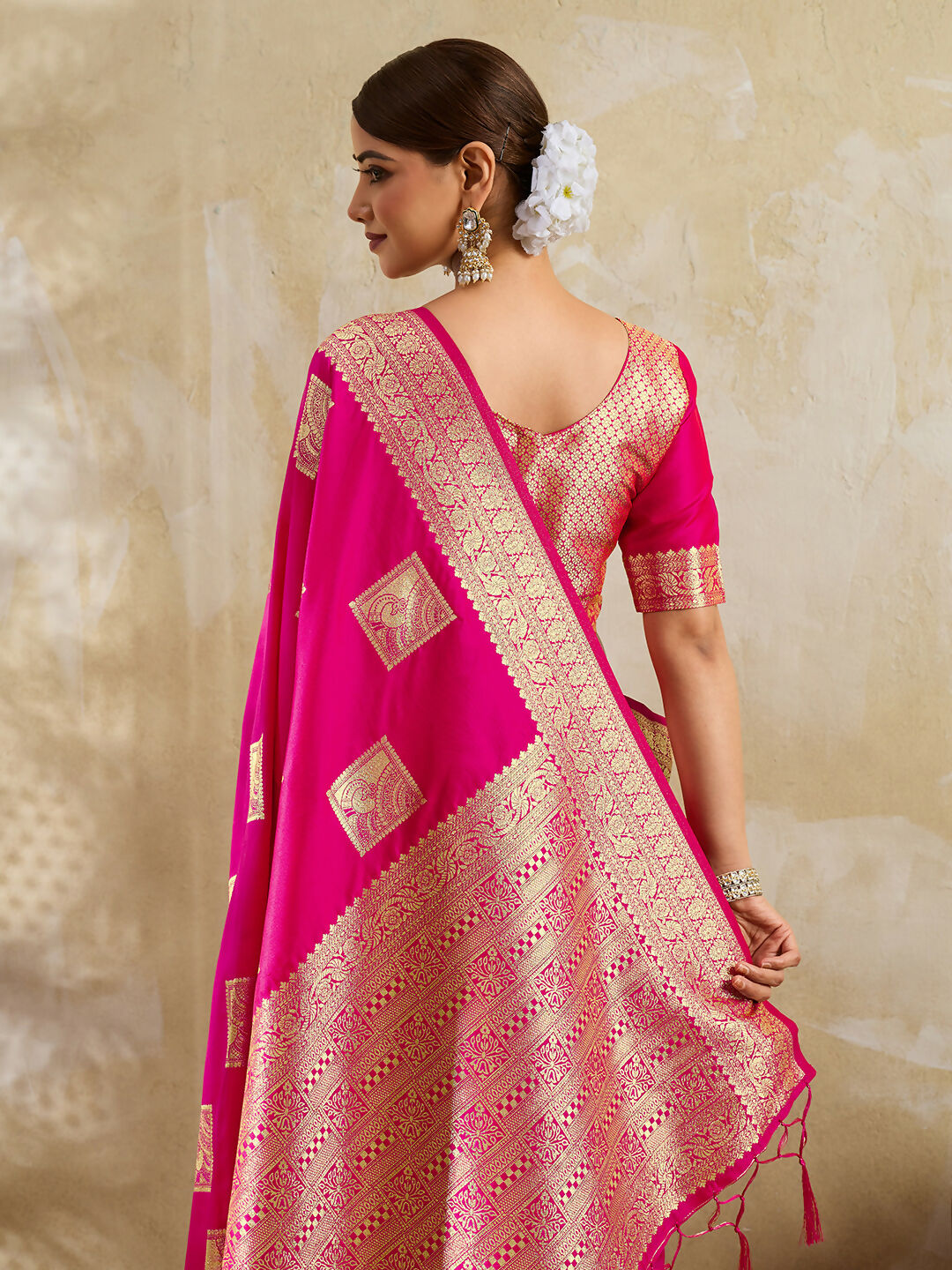 Shree Shyam Fashion Magenta Silk Blend Saree