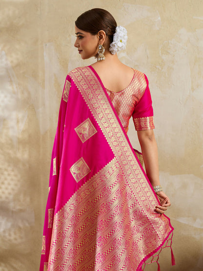 Shree Shyam Fashion Magenta Silk Blend Saree