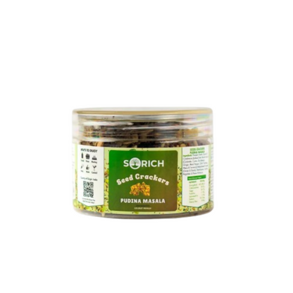 Sorich Organics Pudina Seeds Cracker – Crispy & Healthy Snack with Pudina Masala Twist