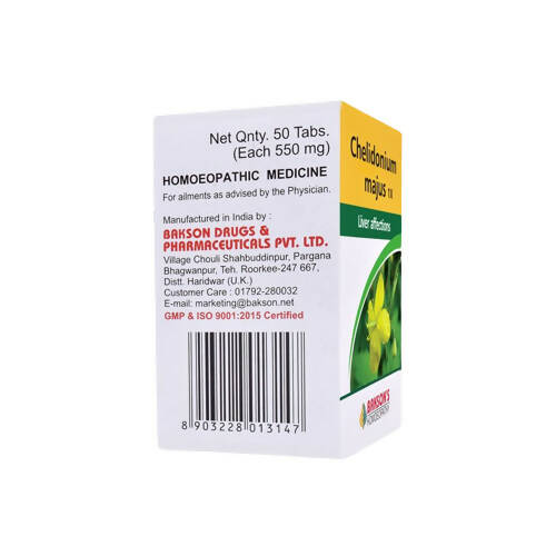 Bakson's Homeopathy Chelidonium Majus Tablets - 50 tabs