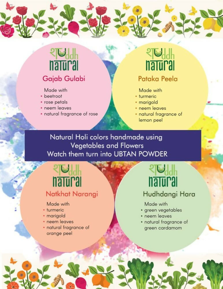 Shuddh Natural Ubtan Based Herbal Gulal and Ayurvedic Thandai Powder | Holi Gift Hamper