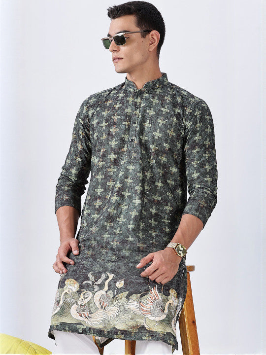 Anouk Men Ethnic Printed Mandarin Collar Kurta
