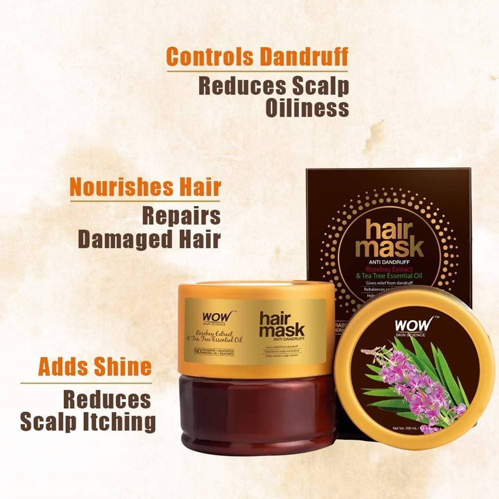 Wow Skin Science Rosebay Extract Anti-Dandruff Hair Mask - 200 ml