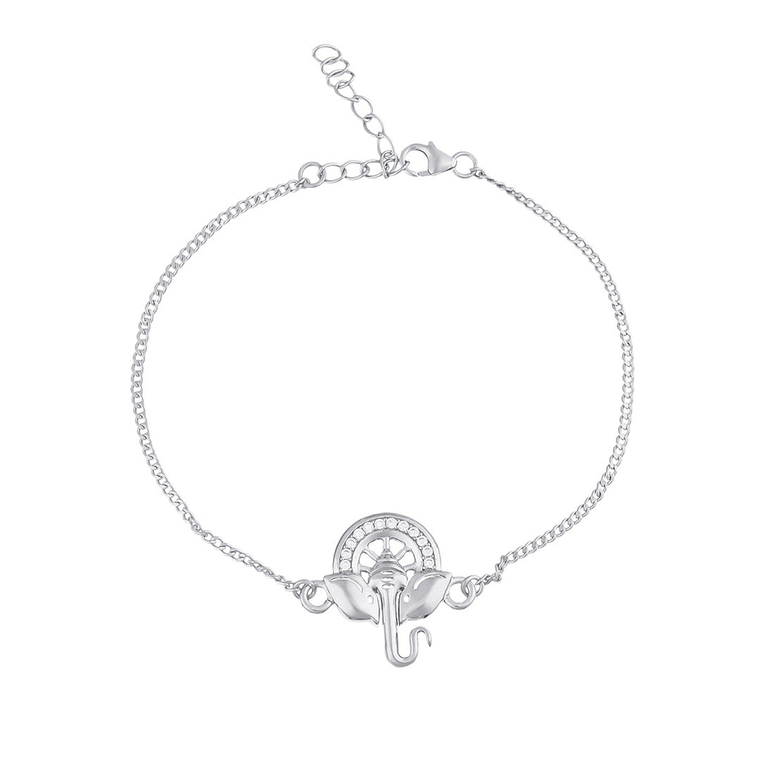 trueBrowns 925 Sterling Silver Auspicious Ganpati Bracelet Style Rakhi