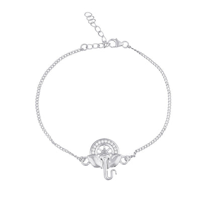 trueBrowns 925 Sterling Silver Auspicious Ganpati Bracelet Style Rakhi