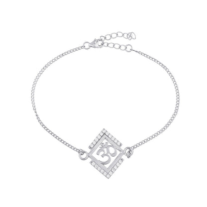 trueBrowns 925 Sterling Silver Precious OM Bracelet Rakhi