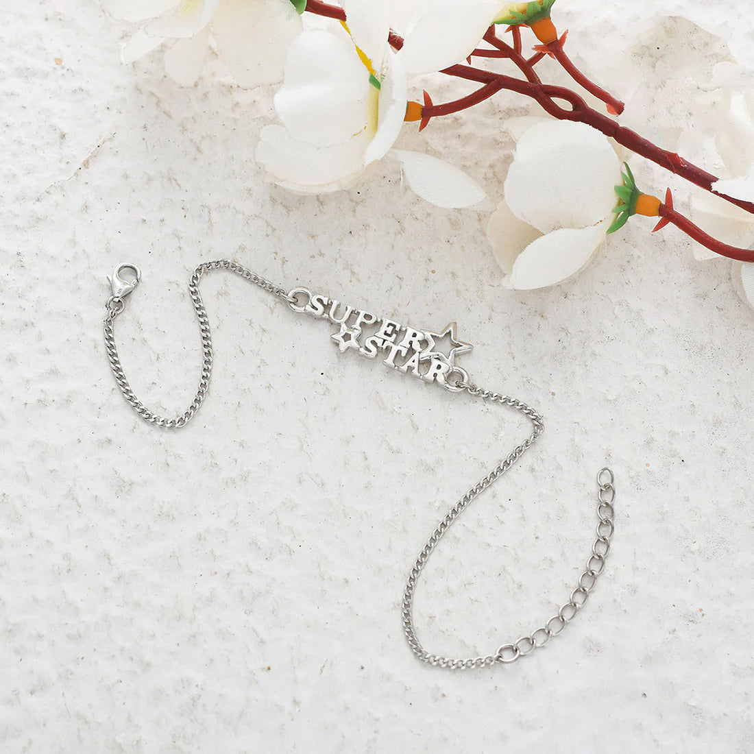trueBrowns 925 Sterling Silver Precious SUPERSTAR Bracelet Rakhi