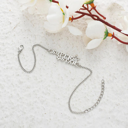 trueBrowns 925 Sterling Silver Precious SUPERSTAR Bracelet Rakhi