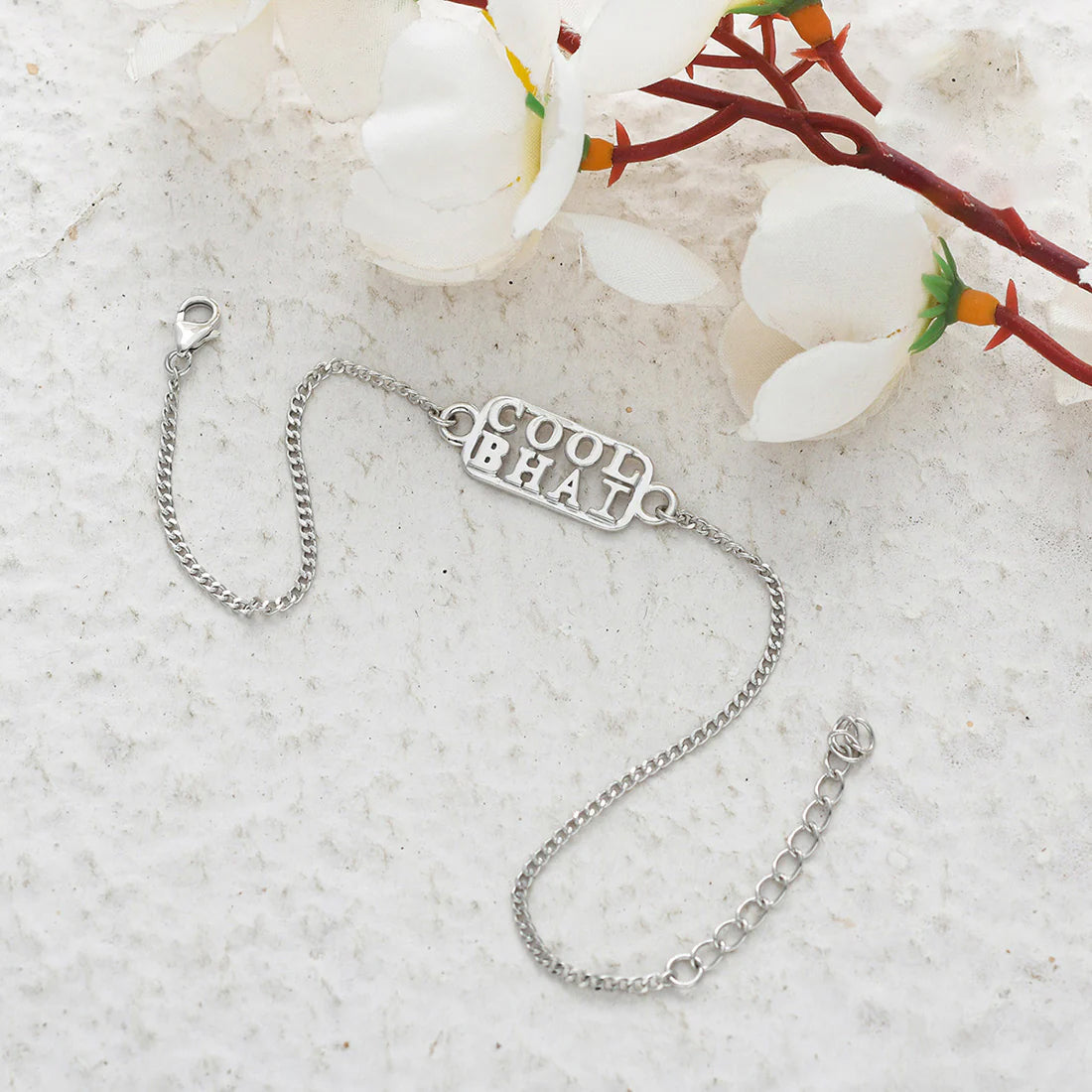 trueBrowns 925 Sterling Silver Precious Cool Bhai Bracelet Rakhi
