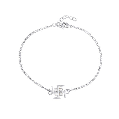 trueBrowns 925 Sterling Silver Precious Swastik Bracelet Rakhi